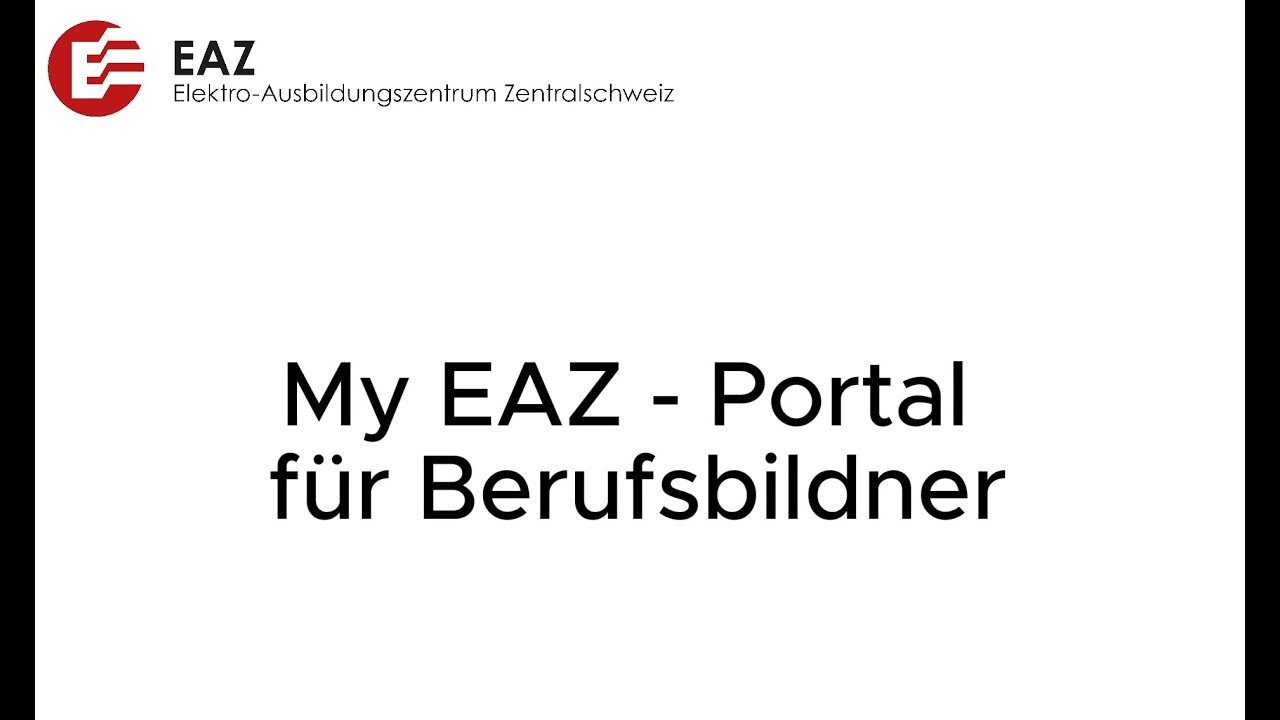 My EAZ für Berufsbildner - YouTube
