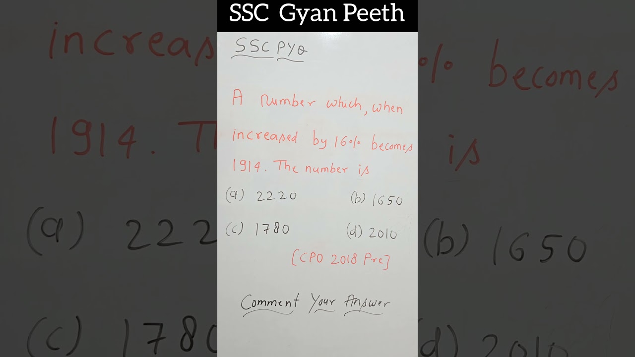 Percentage Pyq For SSC Exam 