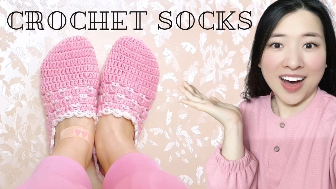 Móc đôi tất - Móc giày len cho người lớn - Móc dép đi trong nhà - Crochet socks