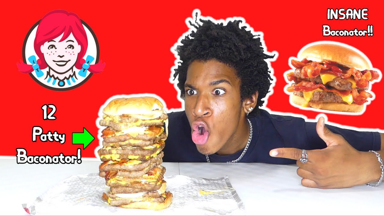 Eating Wendy's BIGGEST Baconator Ever Challenge YouTube