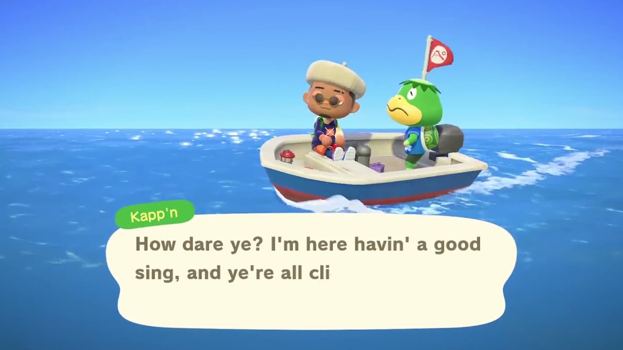 kapp'n calls me out for pressing a button - animal crossing
