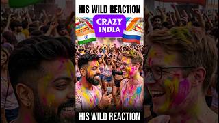 My Russian 🇷🇺 friend FIRST HOLI in India 🇮🇳 REACTS #holi2026 #holiparty #holispecial #mumbai