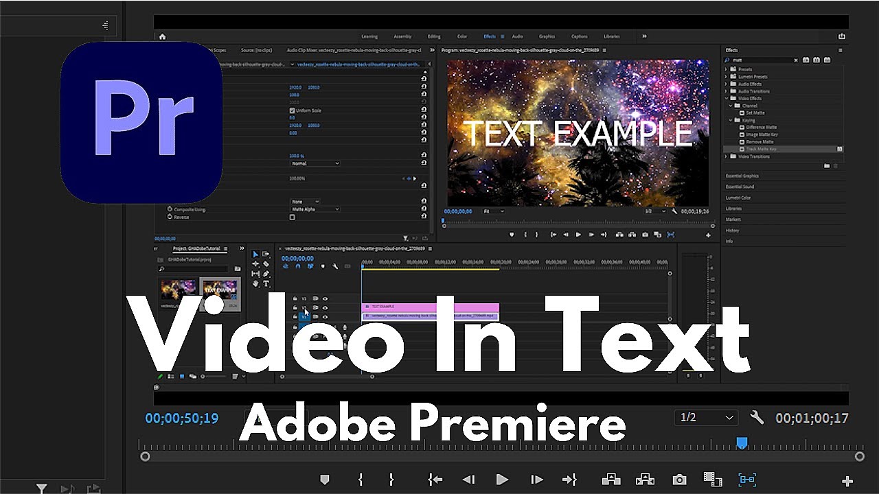 How to Add Video in Text in Adobe Premiere Pro CC | Adobe Tutorial ...