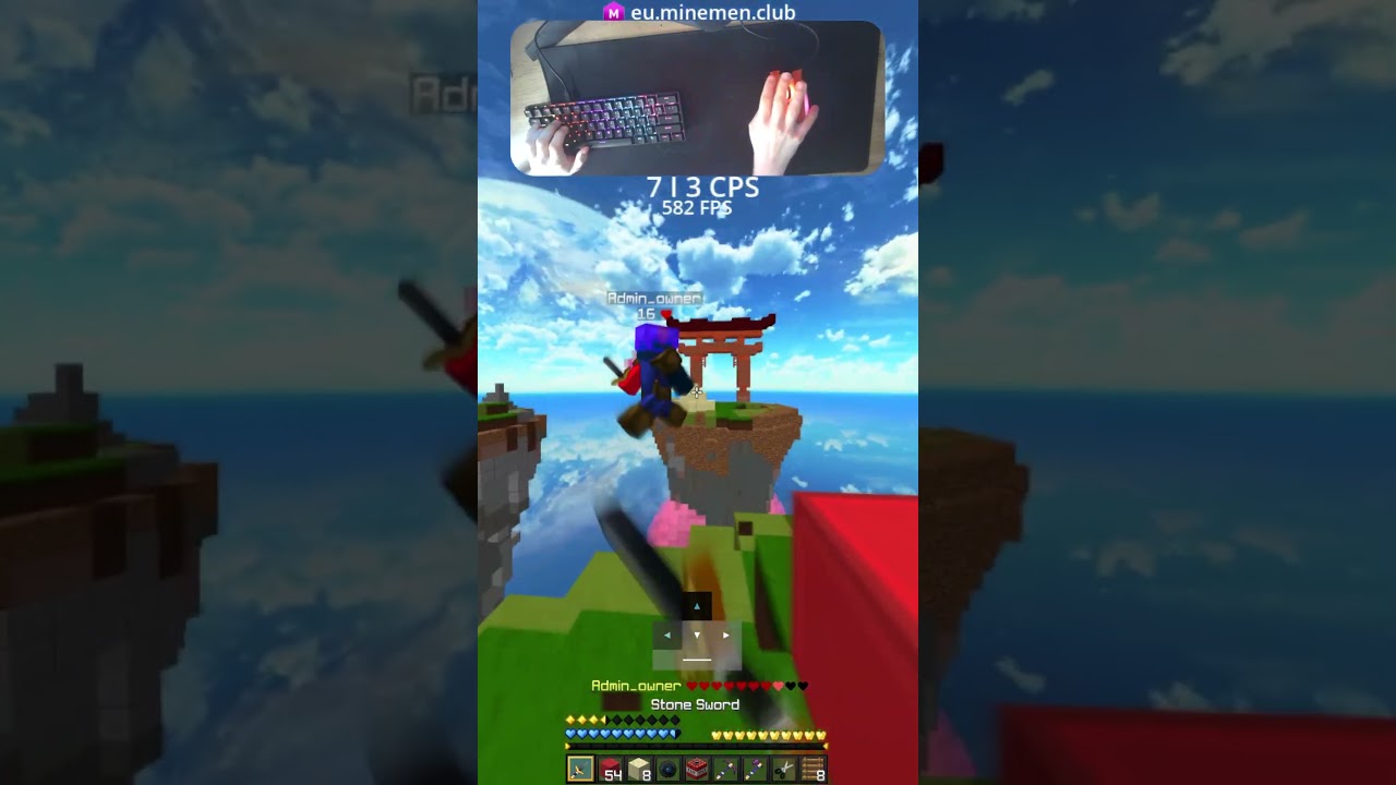 Minecraft PVP + Drag Click #shorts
