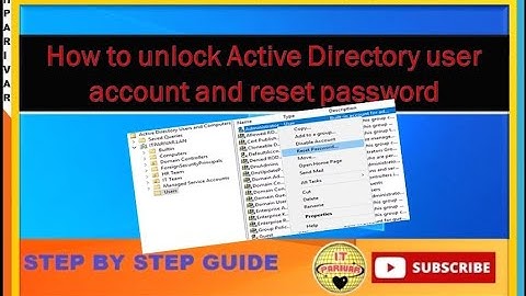 How to Unlock  and reset  user account password from active directory