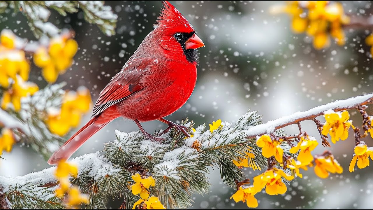 Winter Snow Birds with Piano Music ❄️🎹 – Relaxing Music for Stress Relief & Healing Calm