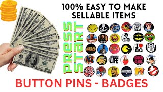 !!EARN MONEY @HOME BY MAKING COOL DESIGN BUTTON PINS & BADGES - Button Pin or Badge Making Process
