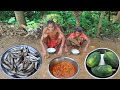 old 100years poor GRANDMA &amp; GRANDPAS lifestyle || traditional style old grandma cooking SMALL FISH 