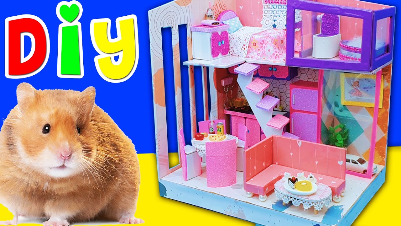 DIY Miniature Hamster House 56 ️ Make Cardboard House with Bedroom