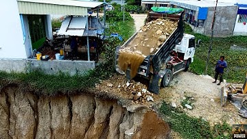 "Bulldozer & Dump Trucks Heavy Work | Complete Land Filling Soil Leveling  Construction Site Action"