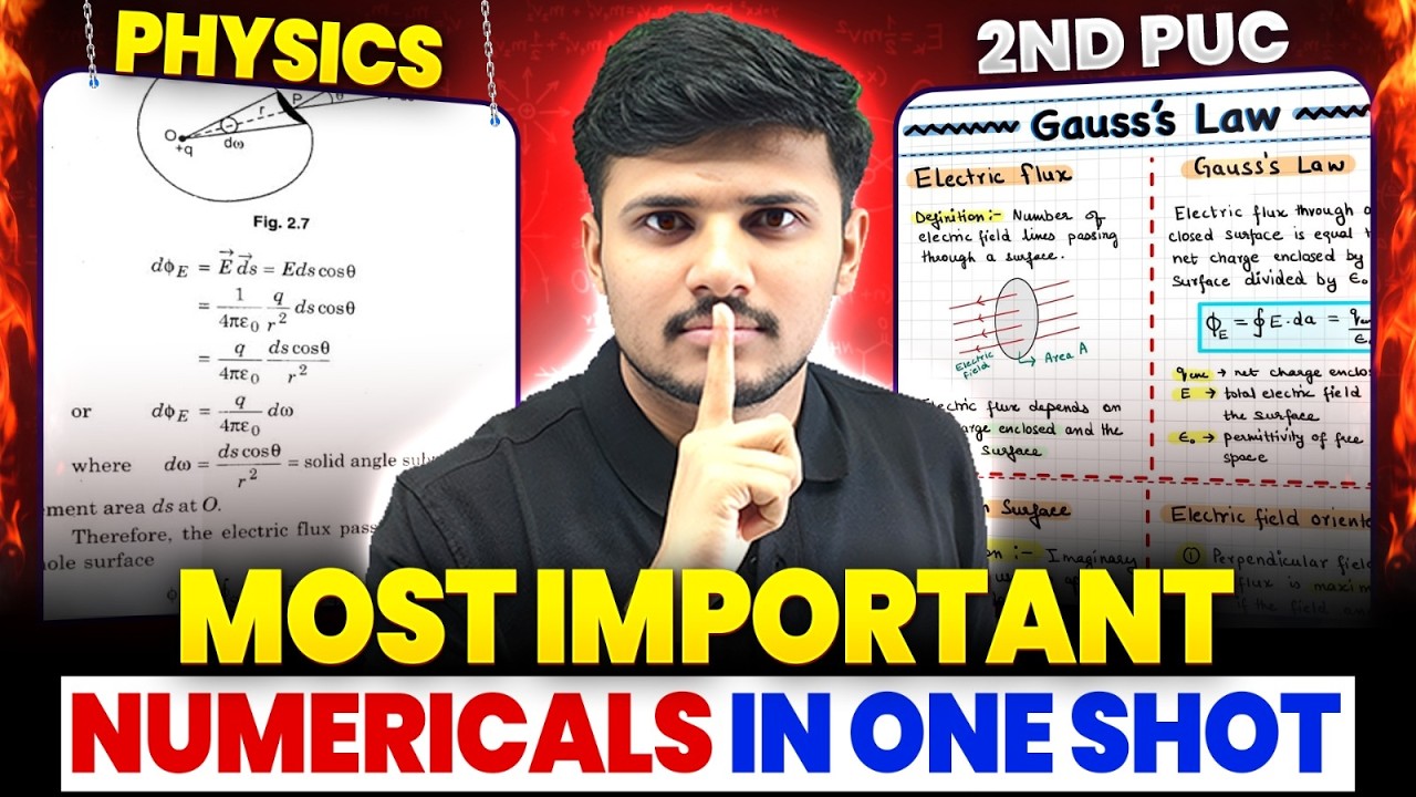 Physics Most Important Numericals In One Shot |  2nd PUC | 15 Marks Pakka Madkoli🔥