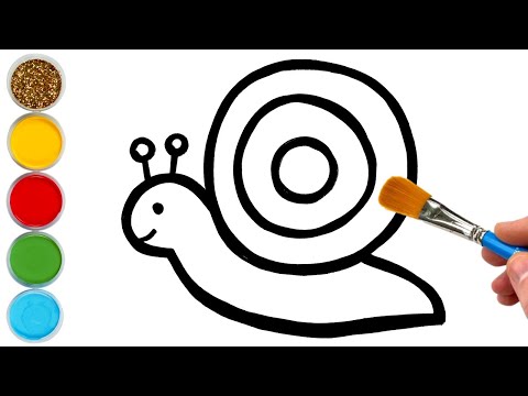 How to Draw a Snail and Turtle | Animals Drawings, Painting and Coloring for Kids and Toddlers