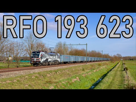 RFO 193 623 "Sharky" met Ermewa Eanos wagens door de Eempolder bij Soest! [4K]