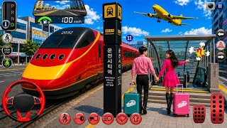 3D Driving Class 🚆 High-Speed Train & Airport Adventure ✈️ | Couple Travel Gameplay USA 🇺🇸 screenshot 5