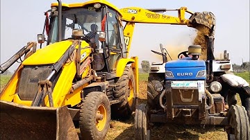 New Jcb 3dx Backhoe Loader Machine Loading Red Mud In Powertrack EURO 50 Tractor | Jcb Tractor | Jcb