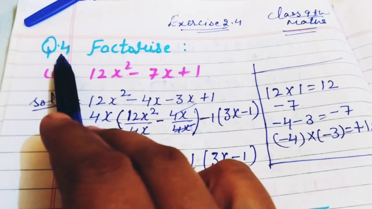 #Class 9 th Ncert Maths Exercise 2.4 question 4th - YouTube