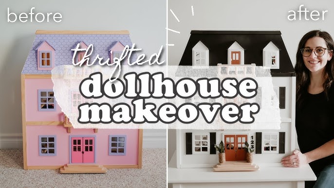 DIY Dollhouse Thrifted Makeover  Barbie house furniture, Barbie house, Doll  house crafts