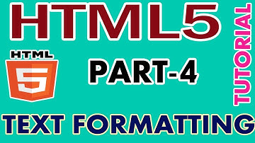PART-4 TEXT Formatting In HTML5 #HTML5 Tutorials