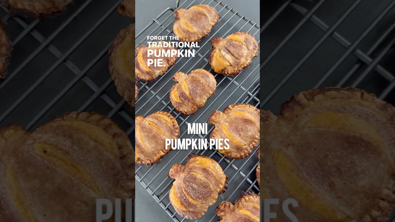 MINI Pumpkin Pies!! #shorts #thanksgiving #recipe #shortsfeed #shortsvideo #easyrecipe #food