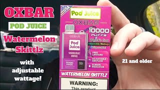 NEW🎉 OXBAR MAZE POD JUICE Watermelons Skittlz Disposable W/Adjustable wattage