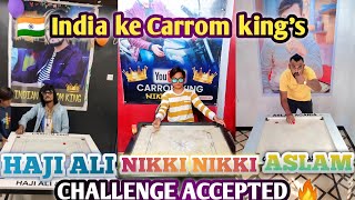 Carrom king Haji Ali Agariya Challenge Nikki Nikki & Aslam Agariya Best Shots Tricks 2024 #challenge