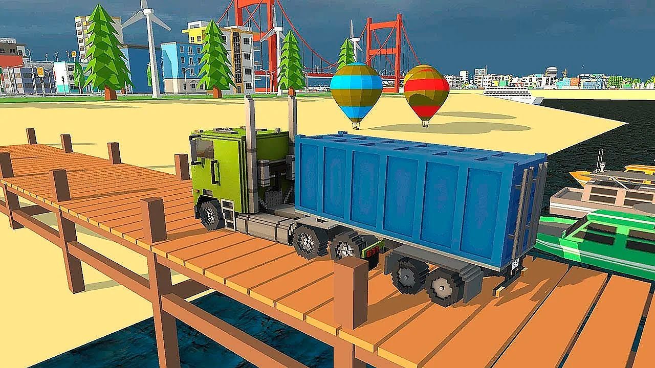 Blocky Truck Driver: Urban Transport Gameplay Геймплей