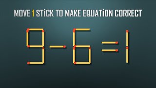 Move 1 Stick To Make Equation Correct- Matchstick Puzzle-4K