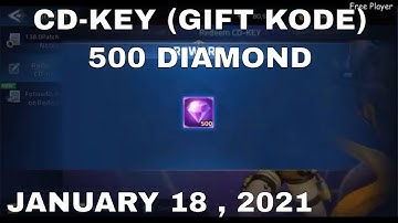 CD-KEY (GIFT KODE) - 500 DIAMOND - JANUARY 18 , 2021► MOBILE LEGENDS ADVENTURE