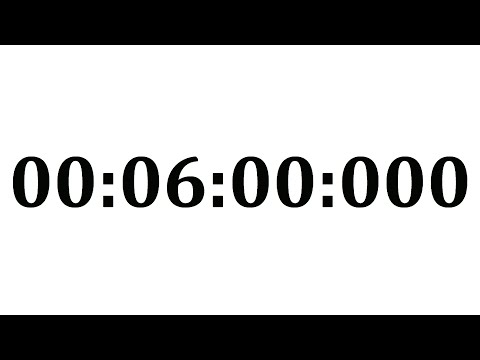 WHITE COUNTDOWN 6 minutes = 360 seconds = 360000 milliseconds, Full HD 60fps, no audio