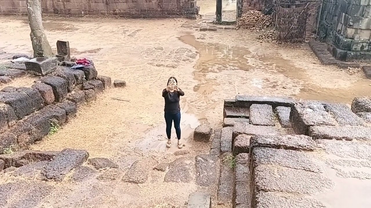Filipina and Americano visit a temple in the rain, #travel 
