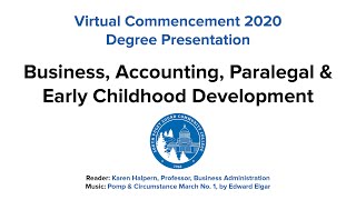 2020 Commencement Degrees - Business, Accounting, Paralegal & Early Childhood Education