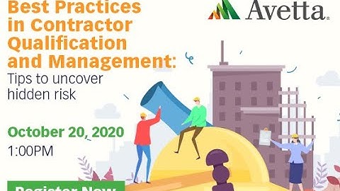 WEBINAR: Best practices in contractor qualification and management