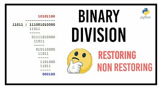 Restoring and Non-Restoring Division in Python !!.