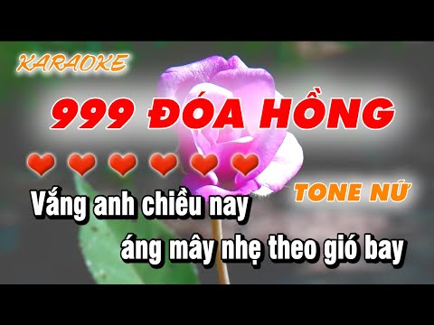 999 Đóa Hồng Karaoke - Karaoke 999 Đóa Hồng - Nhạc Hoa Lời Việt - Nhạc Sống - Tone Nữ - Làng Hoa