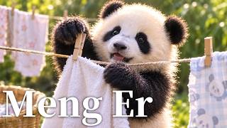 Genius Panda Who Knows How to Hang Laundry