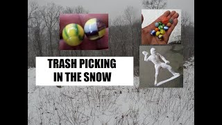 Trash Picking in the SNOW - Vintage Marbles \& Toys - Bottle Digging - Treasure Hunting - Antiques