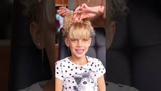 Thumbnail for Three little models, three crazy hairdos #shorts