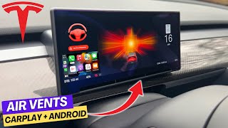 NEW Tesla Model 3/Y Instrument Cluster Display with Built-In Air Vents (Carplay | Blindspot Camera)