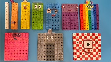 Making Numberblocks 10 times table from MathLink Cubes 넘버블럭스 만들기  マスリンク ナンバーブロックス數字方塊積木九九乘法表製作10的乘法
