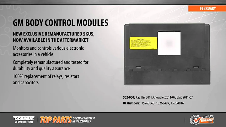 Highlighted part: body control module for select Cadillac, Chevy & GM models
