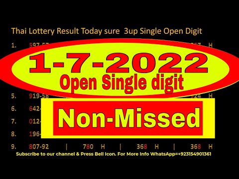 1-7-2022Thai Lottery Result