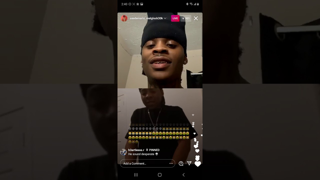 SaedeMario Goes Live With Glock30 somthing is really wrong with Him