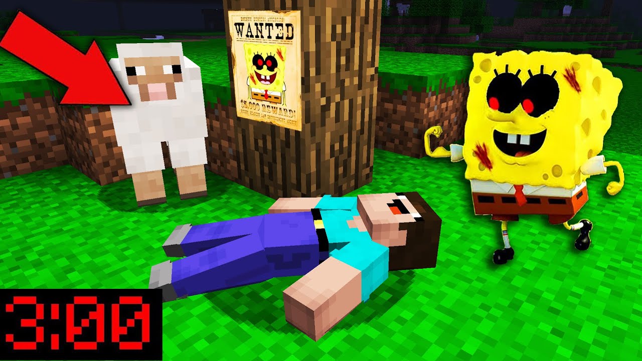 Minecraft PE : NOOB FOUND SPONGEBOB.EXE IN MY WORLD at 3:00AM! in ...