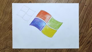 How to draw windows xp logo step by step very easy/ Windows xp drawing very easy method