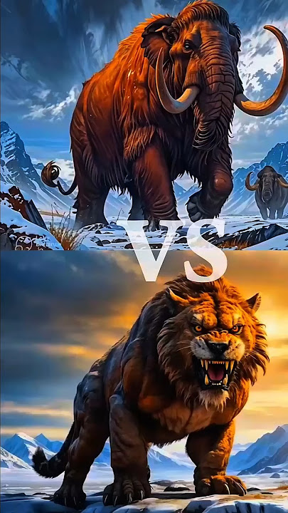 MAMMOTH VS SABER TOOTH TIGER 😱 Ancient Fight. #tiger #mammoth #viralvideo #viralshort #trending #yt
