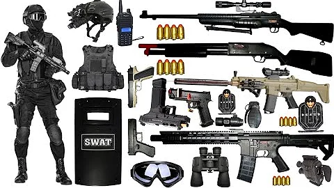 Special Forces Military Toy Gun Set Unboxing, Shotgun, M416, SCAR , 98K AWM, Glock, Sig17 Pistol toy
