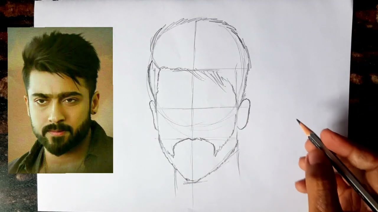Surya Drawing // How to Draw Superstar Surya // Outline Drawing