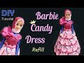 IDE KREATIF DIY - BARBIE GAUN PERMEN LEBARAN | Tutorial Barbie Candy Refill | Tempat permen