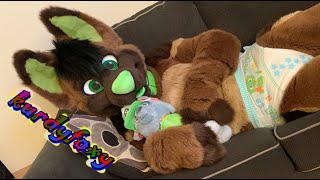 🐾Real diaper baby furry 3 with  BuckleyFawny and Aito (What a sweet kindergarten) 🐾