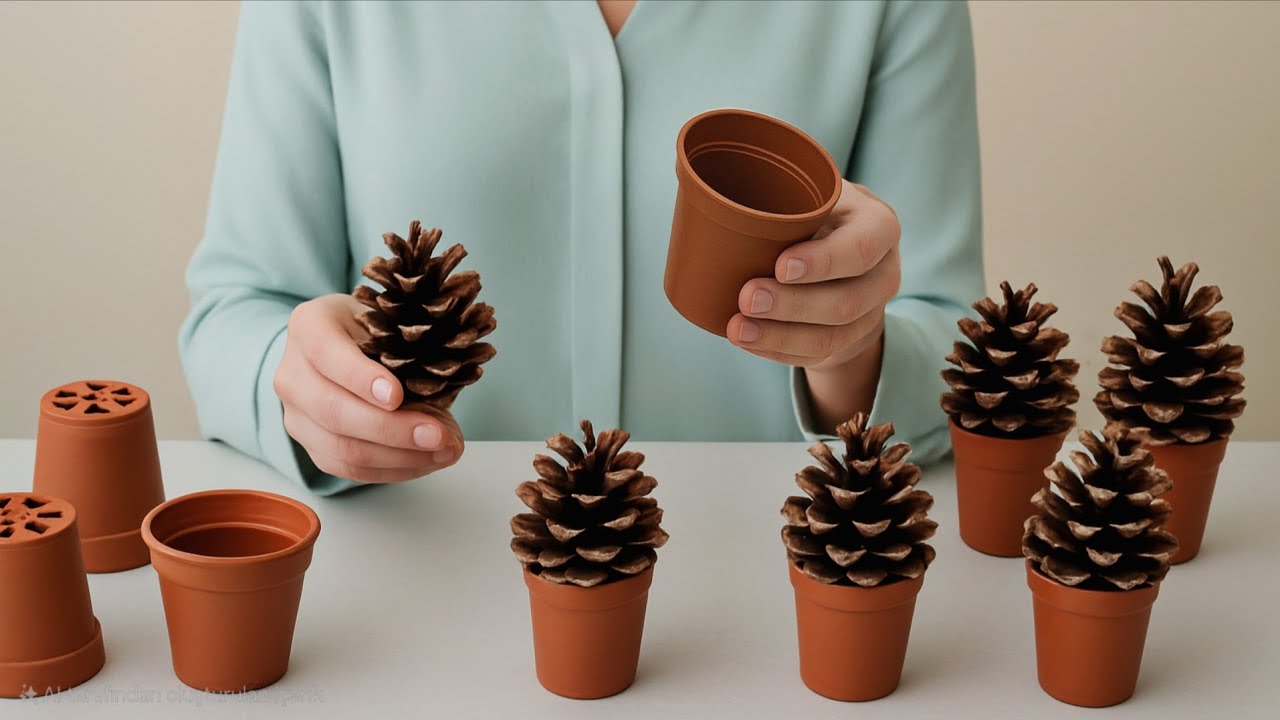 3 Genius DIY Ideas with Mini Pots and Pine Cones ♻️✨